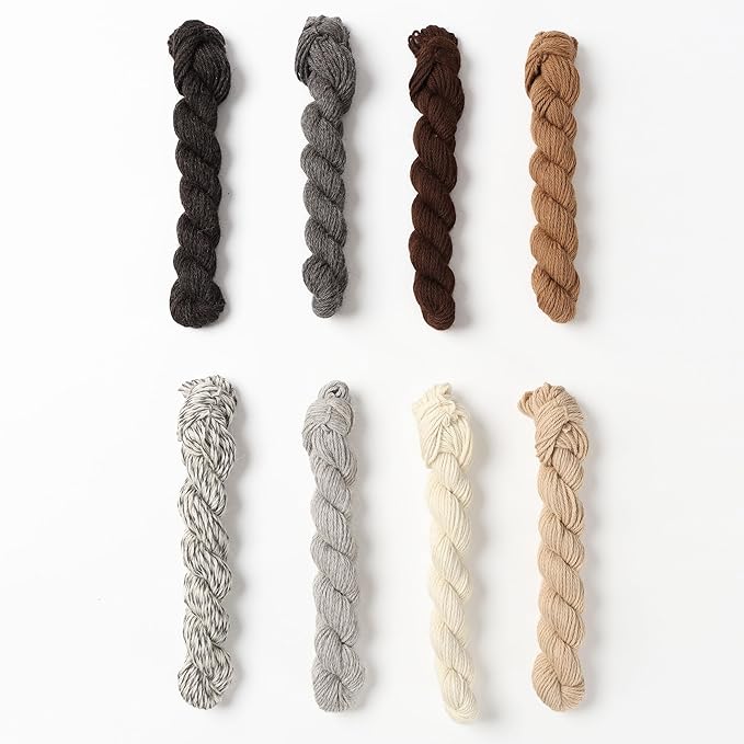 Origins Limited Collection - 100% Baby Alpaca Yarn Wool Set of 8 Hanks (200 Grams) DK Weight Made in Peru Natural Undyed Colors Heavenly Soft Perfect for Knitting and Crocheting (Assorted Colors, DK)