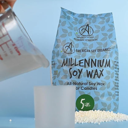 American Soy Organics - 5 lb Bag of Millennium Wax Natural Soy Wax for Candle Making