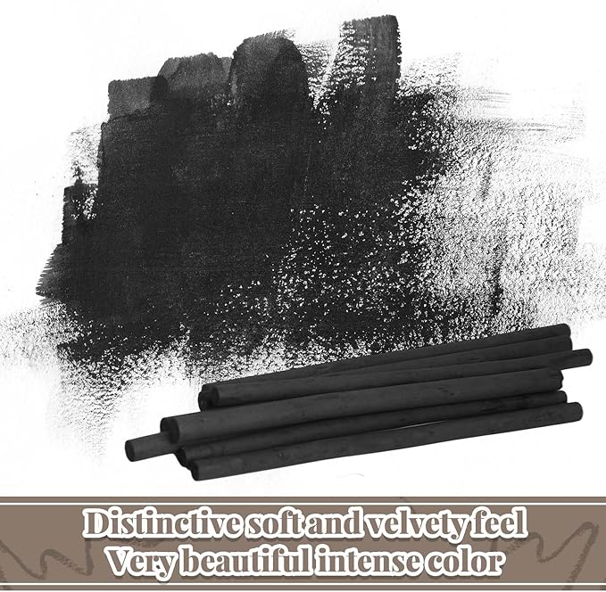 Gueevin 100 Pcs Willow Charcoal Sticks, Willow Charcoal, Artists, Beginners, Students, Perfect for Sketching, Drawing, Shading, and Fine Art Christmas Gifts for Art (5-7mm)