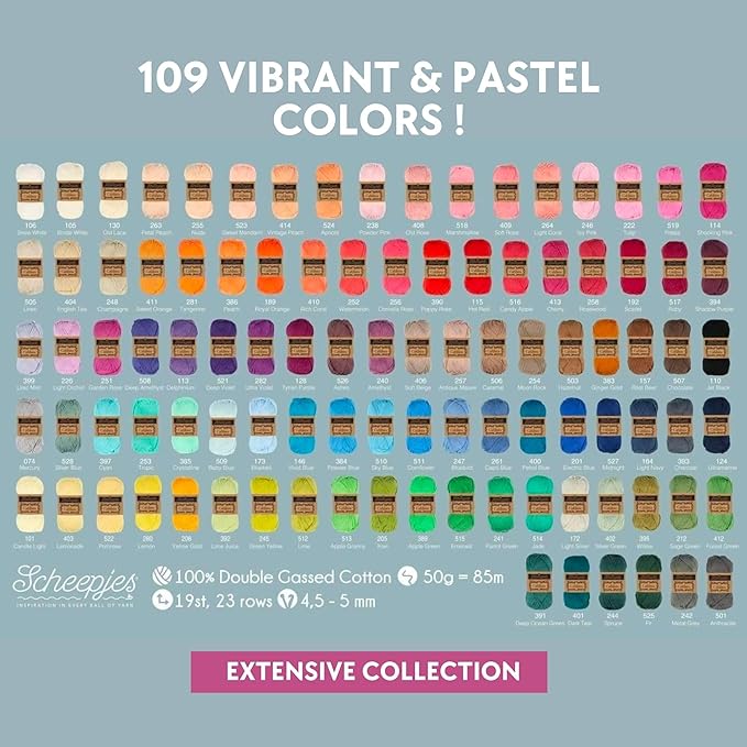 Scheepjes Cahlista Colour Pack 109 15g Assorted Cotton Yarn for Creative Projects
