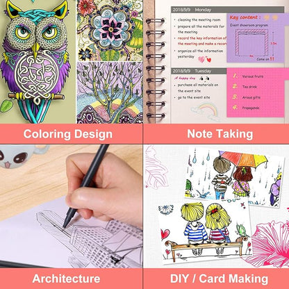 iBayam Office Supplies Gifts for Women Men Desk Calendar Note Taking, Journal Planner Pens Colored Pens Fine Point Markers Fine Tip Drawing Pens Fineliner Pen for School Office Home Supplies, 24-Pack