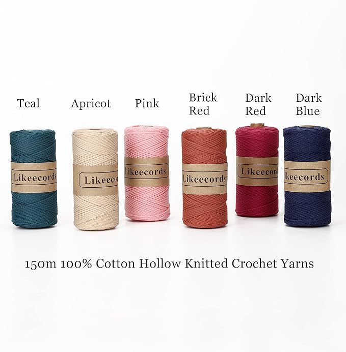 100% Cotton Rope Crochet Yarn Bag Cord 2mm 350Yards Braided Macrame Cord Macrame Rope Crochet Thread Gift for Knitter (Pink)