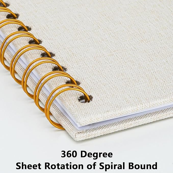 Yopih Linen Covered Scrapbook Photo Album, 8x8 Inches with Hardcover Kraft White Pages - Ideal for Travel, Wedding, Guest Book, Christmas, Baby Shower (20 Sheets/40 Pages)