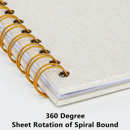 Yopih Linen Covered Scrapbook Photo Album, 8x8 Inches with Hardcover Kraft White Pages - Ideal for Travel, Wedding, Guest Book, Christmas, Baby Shower (20 Sheets/40 Pages)