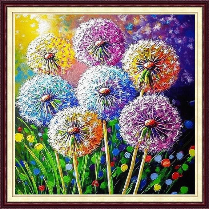 DMCCRAFT Stamped Cross Stitch Kits for Adults 11CT Printed Cross-Stitch Patterns Embroidery Kits Easy Cross Stitching Needlepoint Kits&Colorful Mandala 18x18 inch