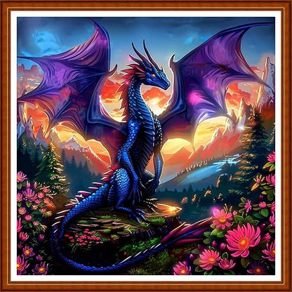 Joyhoor Stamped Cross Stitch Kits for Beginners Needlepoint Kits for Adults Embroidery Kits 11CT Counted Cross Stitch Kits Printed Embroidery Pattern- Forest Pterosaur 18x18 inchs