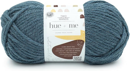 Lion Brand Yarn, Hue + Me Chunky Yarn for Crocheting, Knitting, and Crafts, Marine, 1 Pack