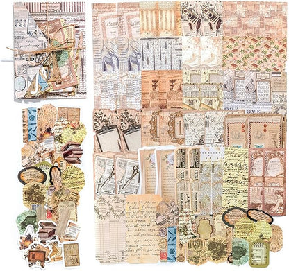100PCS Vintage Journaling Scrapbooking Supplies Ephemera Pack for Junk Journal Planners Decoupage Paper Scrapbook Stickers Aesthetic Cottagecore Collage Craft Album (Notes)