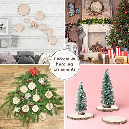 Maputune 8 Pcs 10-11 in Large Unfinished Wood Slices for Centerpieces, Natural Rustic Wooden Plate for DIY Craft, Round Wood Chips for Signage Painting Wedding Party Christmas Decor