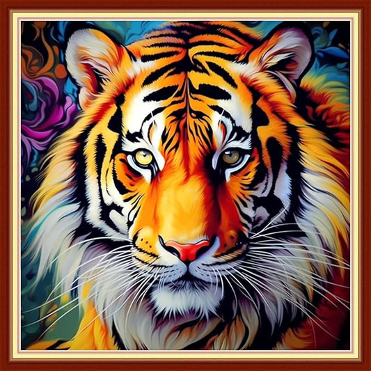 Artvxeay Stamped Cross Stitch Kits | Embroidery Kits for Beginners Craft Kit Needlepoint for Adults Supplies DIY 11CT-(King of Tiger Forest 18x18 inch)