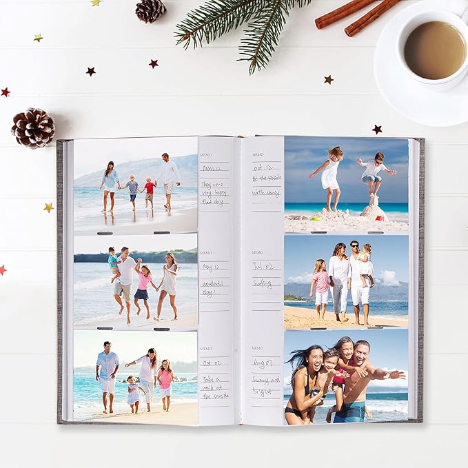 Mublalbum Photo Album 4x6 300 Photos Linen Cover with Memo Areas Photobook Pictures Book for Wedding Family Baby and Vacation (Beige)