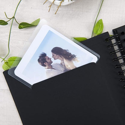 8 x 8 Inch Small DIY Scrapbook Photo Album with Cover Photo 80 Pages Hardcover Craft Paper Photo Album for Guest Book, Anniversary, Valentines Day Gifts (Black, 8 x 8 inch)
