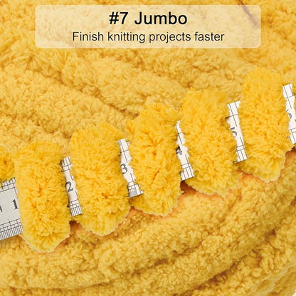 ERLYEEN Chenille Chunky Yarn Super Bulky Soft Thick Fluffy Jumbo Giant Washable Polyester Big Yarn DIY for Arm Knit Blanket Cushion Bed Sofa Home Decor,Turmeric,0.55LB