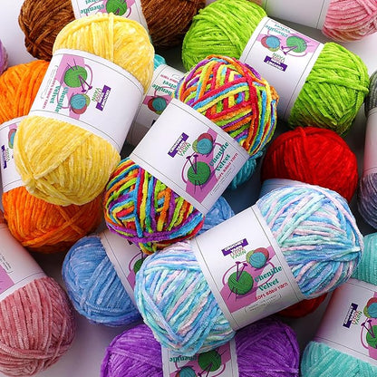 3 Skeins Soft Fluffy Velvet Yarn, Chenille Chunky Yarn for Hand Knitting and Crocheting DIY Craft, Amigurumi Crochet Yarns（3×196.8yds, 3×3.5oz） (Dark Gray)