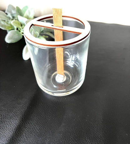 Wooden wick holder, Wick Centering Tool for Single Wooden Wick Candle, 1-Wooden Wick Stabilizer, Wooden Wick Holder, Wick Stabilizer for Candle Making (4")
