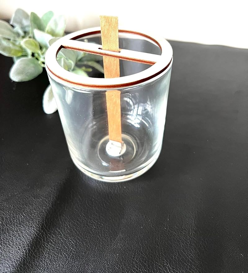 Wooden wick holder, Wick Centering Tool for Single Wooden Wick Candle, 1-Wooden Wick Stabilizer, Wooden Wick Holder, Wick Stabilizer for Candle Making (2.75")