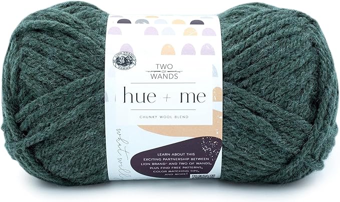 Lion Brand Yarn, Hue + Me Chunky Yarn for Crocheting, Knitting, and Crafts, Juniper, 1 Pack