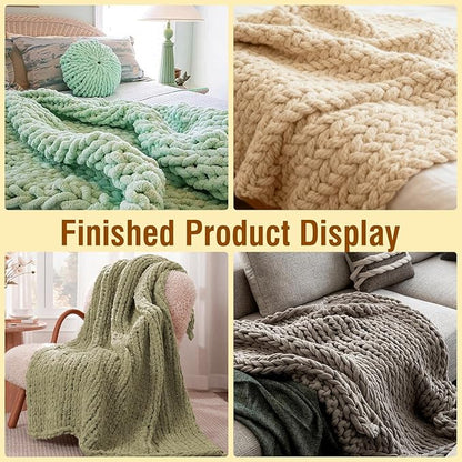 Chunky Blanket Loom Knitting Looms and Boards, Adjustable Size Wooden Loom for Blanket, No Needles Required Hand Knitting Kit for DIY Yarn Craft, Home Decor, Stress Relief, Beginner Friendly (31 in)