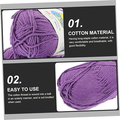 Healifty 3 Rolls Cotton Yarn Bundle for Knitting and Crocheting Convenient Soft Crochet Yarn for DIY Sweaters Hats Blankets for Home Decor and Amigurumi Projects