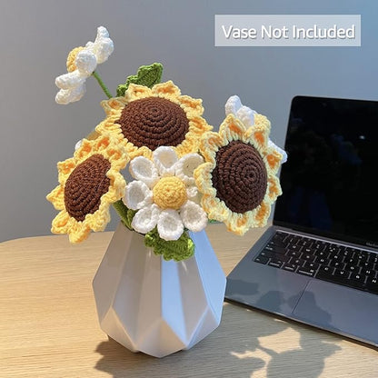 Lily's Lyric Flower Crochet Kit | Sunflower & Daisy Flower | Step-by-Step Video Tutorial for Adults Teenagers | DIY Home Decoration Craft Table Centerpiece