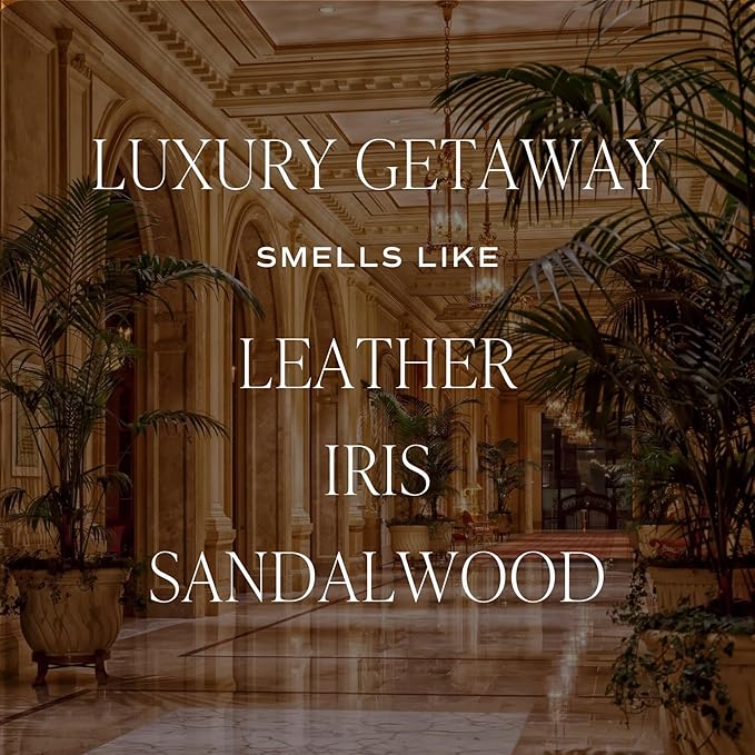 Sweet Water Decor Luxury Getaway Reed Diffuser Set - Room Diffuser with Leather, Amber & Musk Scent - Reed Diffuser for Bathroom Lasts for 4 Months - Home Diffuser with Premium Fragrance Oils