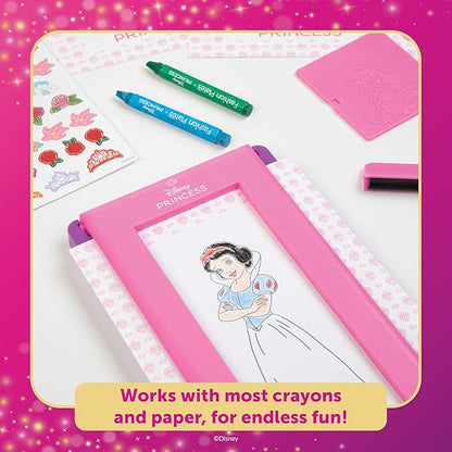 Fashion Plates Disney Princess – Mix-and-Match Drawing Kit, Arts and Crafts, Coloring, Art Supplies, Craft Supplies, Stencils, Crayons Included, Create Your Own Designs, Ages 6+