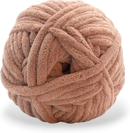 Okey Dokeys 300g Jumbo Velvet Chenille Yarn 7 Jumbo – Plush, No-Fray, Durable Plushies, Posh Soft Crochet Projects Beginner Friendly (130 yds) (Cinnamon (113), 1 Pack (17.90/Skein))