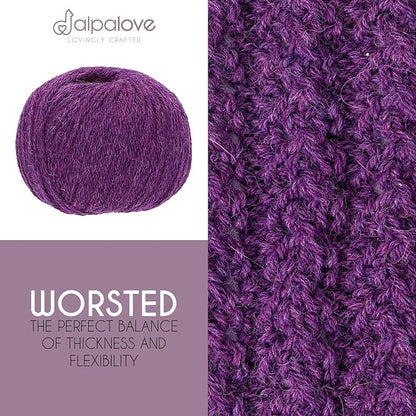 Worsted Set (6 x 1.75 oz) Super Soft Baby Alpaca Knitting Yarn Berry 656 Yards