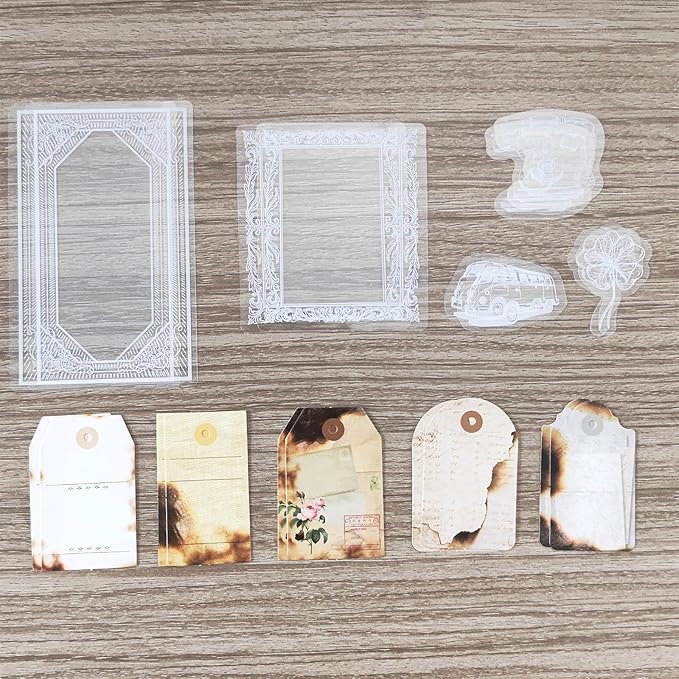200PCS Vintage Scrapbooking Supplies Pack for Junk Journal Planners Decoupage Paper Scrapbook Stickers Aesthetic Cottagecore Collage Craft Album (Coffee)