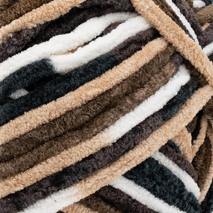 Lion Brand Yarn, Cover Story Favorite Blanket Yarn for Knitting and Crochet, 223 Yards, S'Mores, 1 Pack