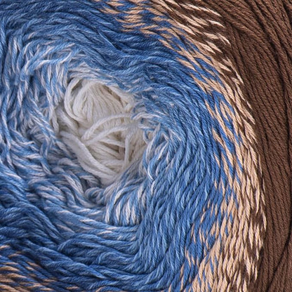2 Skein/Pack Yarnart Flowers Gradient Yarn, Each Ball 8.8 Oz (250gr) / 1094 Yards (1000m), 55% Cotton 45% Acrylic, Superfine Fingering Weight for Knitting and Crochet, 320 - Brown Blue