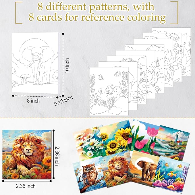 Cholemy 36 Pcs Valentine Paint and Sip Kit for Adults 8''x10'' Pre Drawn Canvas for Painting DIY Afro Acrylic Painting Kit Wood Easel Brushes Date Night Bulk for Party Gifts(Plants Animals)