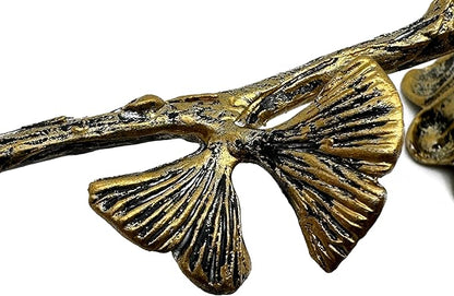 Candle Snuffer, Candlesnuffers Wick Snuffer Candle Extinguisher Accessory for Putting Out Extinguish Candle Wicks Flame Safely, Ginkgo Leaf Design Retro Gold