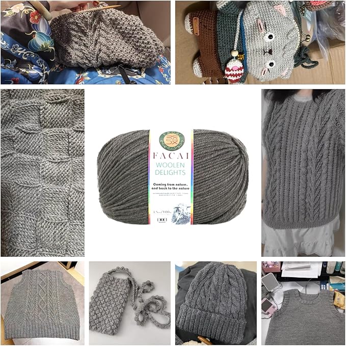 Facai Blend Merino Wool Yarn for Knitting - Worsted Weight,197yds (3.5oz) Ball, Ideal for Sweaters, Scarves, and Accessories (1, Variegated Camel)