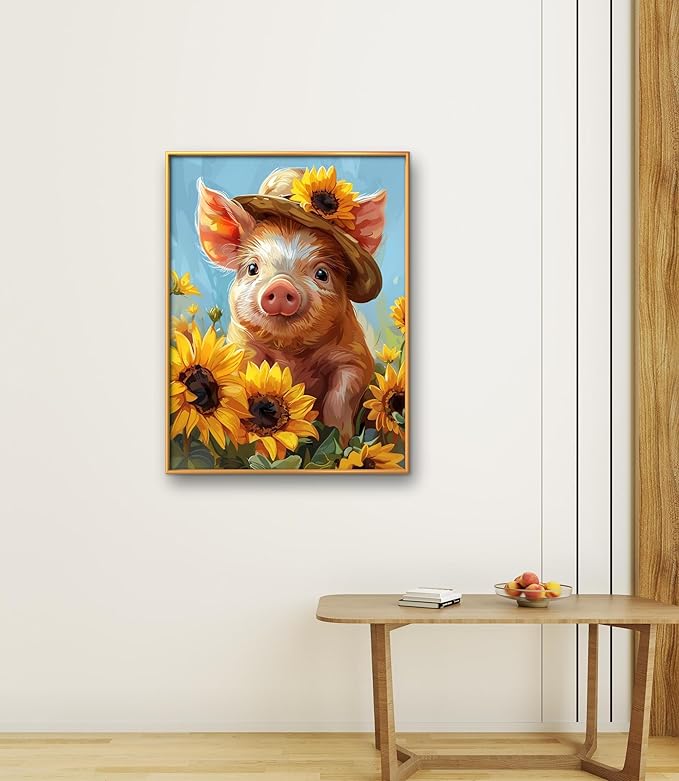 Leczany Cross Stitch Patterns Stamped Kit for Beginners | Embroidery Supplies DIY Craft Kit Needlepoint for Adults Starter | 11CT, 3 Strands | Cute Little Pig 15.8x20.9 inches