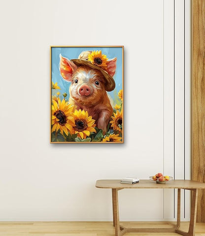 Leczany Cross Stitch Patterns Stamped Kit for Beginners | Embroidery Supplies DIY Craft Kit Needlepoint for Adults Starter | 11CT, 3 Strands | Cute Little Pig 15.8x20.9 inches