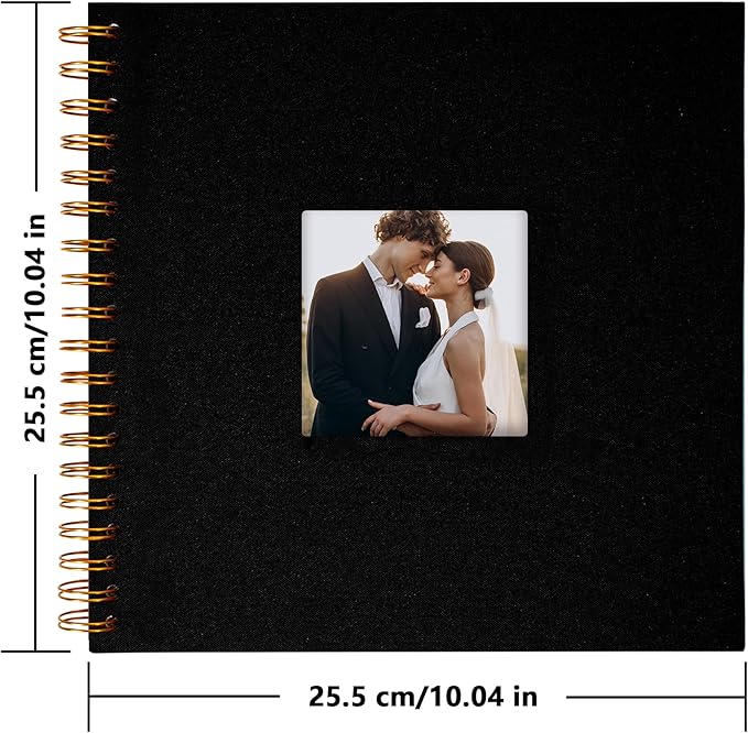 Yopih Linen Covered Scrapbook Photo Album, 10x10 Inches with Hardcover Kraft White Pages - Ideal for Travel, Wedding, Guest Book, Christmas, Baby Shower (20 Sheets/40 Pages)