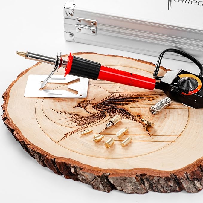 Scissor-Tailed Premium Wood Burning Kit 43PCS, Adjustable Temperature Pen with 36 Tips & Accessories, All in A Deluxe Storage Case - Complete Gift for an Effortlessly Mastering The Art of Pyrography