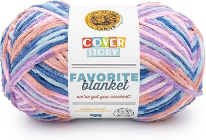 Lion Brand Yarn, Cover Story Favorite Blanket Yarn for Knitting and Crochet, 223 Yards, Lullaby, 1 Pack