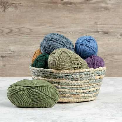 Knit Picks Wool of The Andes Yarn Pack - 10 Skeins of Green 100% Wool Worsted Weight Yarn (Peapod)