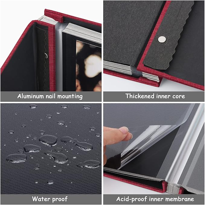 Zesthouse Photo Album Self Adhesive Pages, 60 Pages Magnetic Scrapbook Albums with Sticky Page, Photos Album Holds 8x10 & 5X7 & 4x6 & 6x8 & 3x5, Large Picture Book Ideal Gift for Family Wedding Baby