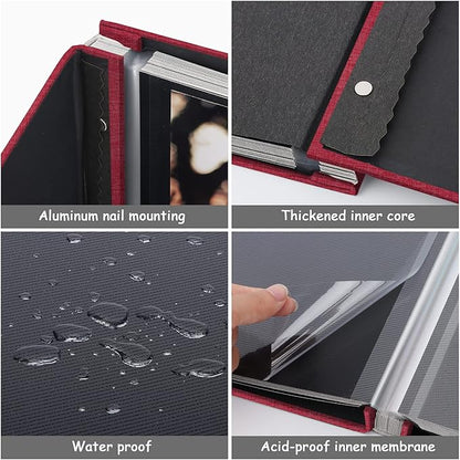 Zesthouse Photo Album Self Adhesive Pages, 60 Pages Magnetic Scrapbook Albums with Sticky Page, Photos Album Holds 8x10 & 5X7 & 4x6 & 6x8 & 3x5, Large Picture Book Ideal Gift for Family Wedding Baby