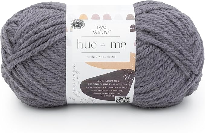 Lion Brand Yarn, Hue + Me Chunky Yarn for Crocheting, Knitting, and Crafts, Iris, 1 Pack