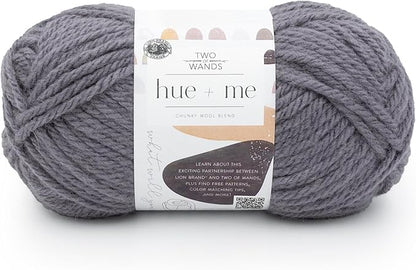 Lion Brand Yarn, Hue + Me Chunky Yarn for Crocheting, Knitting, and Crafts, Iris, 1 Pack