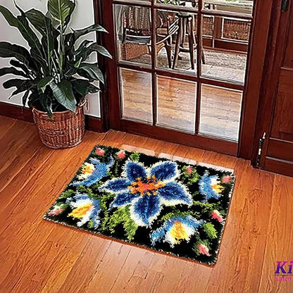 KitsMaster Latch Hook Kits, Beginner-Friendly Rug Making Craft Set, Perfect Craft Gift | Latch Hook Craft for Home Décor, Gifts & Relaxation, 23.6''x15.8'' (Midnight Bloom)