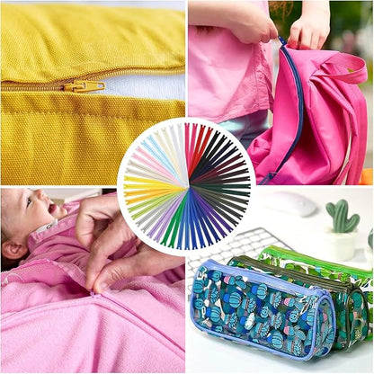 Invisible Zippers for Sewing, DOITEM 15pcs 30cm/12 Inch Invisible Multicolor Nylon Coil Zippers for Sewing and Crafts 15 Colors