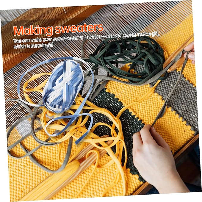 Bundles Colored Cotton Yarn Hand Knitting Crochet DIY Kit for Sweaters Scarves Hats Throws Soft Flexible Weaving Loom Yarn Craft Material
