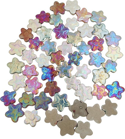 500g/1.1lb Random Color Irregular Ceramics Mosaic Tiles,DIY Making Creative Ceramic Mosaic Tiles for DIY Craft Plates Flowerpots Vases Cups Mosaic Making Supplies (Flowers 1)