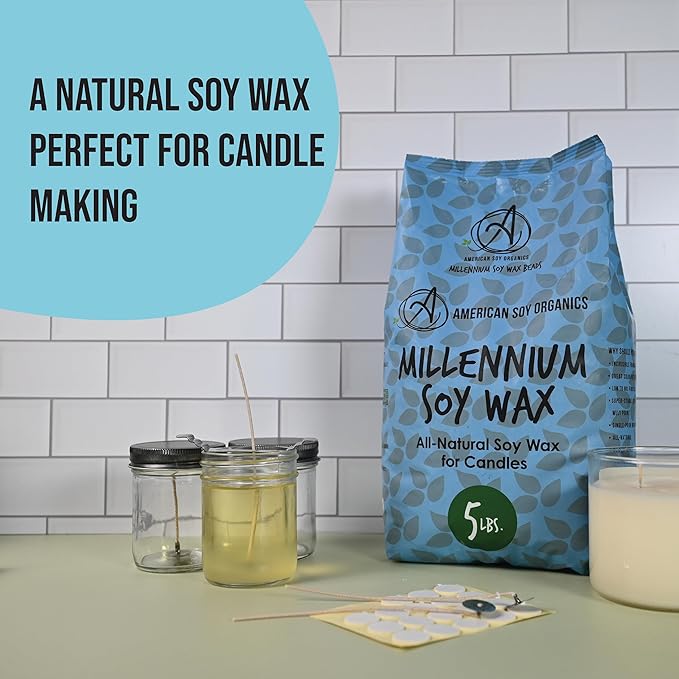 American Soy Organics - 5 lb Bag of Millennium Wax Natural Soy Wax for Candle Making