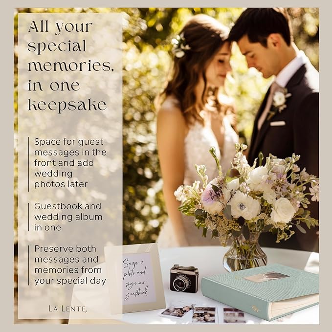 Premium Scrapbook Album with Window and Writing Space – 100 Pages holds 500 Photos of Different Sizes – Wedding, Baby, Travel & Family Memories – 13" x 11.6" - Powder Blue